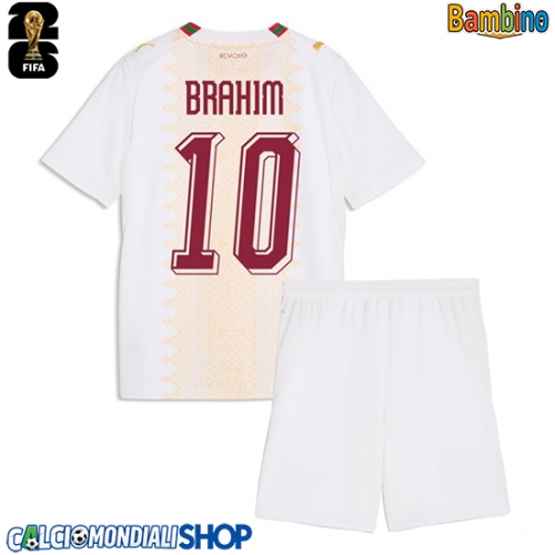 Maglie da calcio Marocco Brahim Diaz #10 Seconda Maglia Bambino Mondiali 2026  Manica Corta + Pantaloni corti)